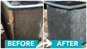 Before and after of air conditioner coils